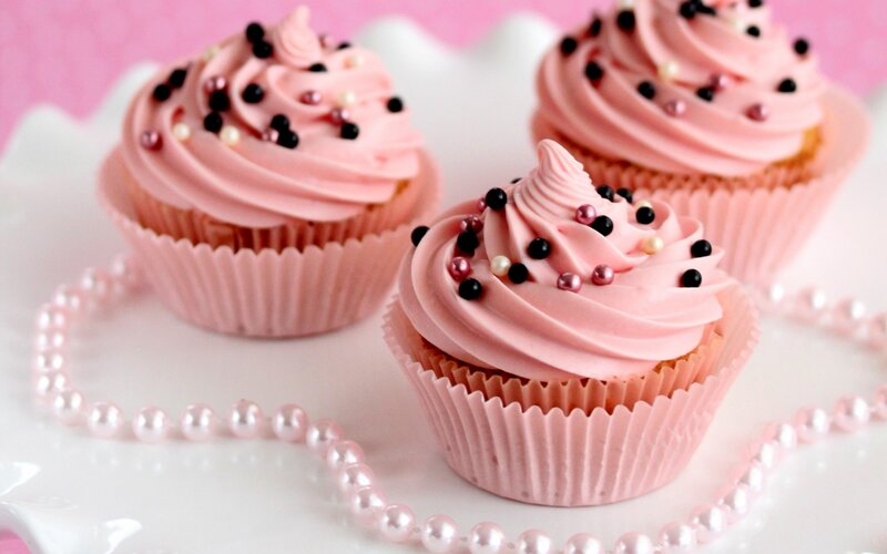 Pink Cupcakes with Sprinkles — Sweet