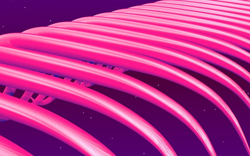 Pink Curved Tubes