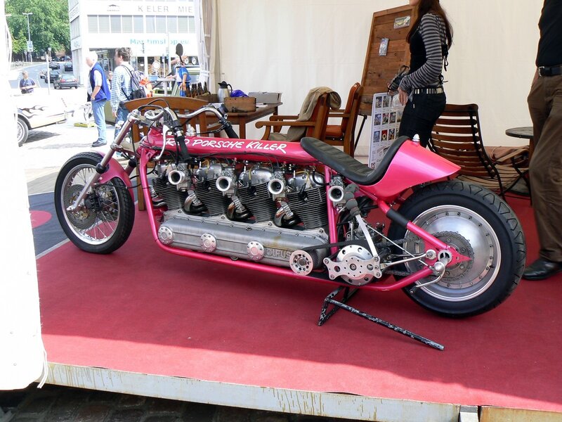 Pink Custom Motorcycle