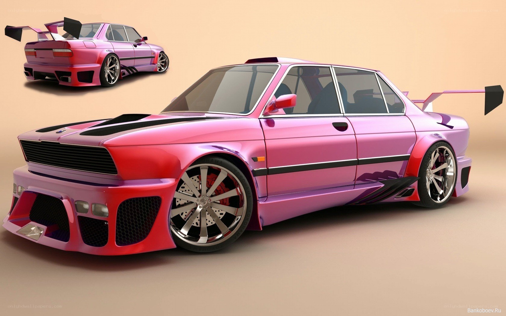 pink custom race car