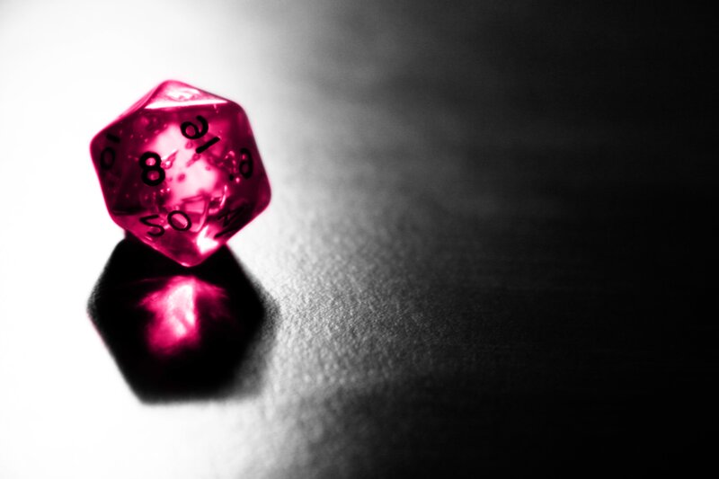 Pink D20 Die