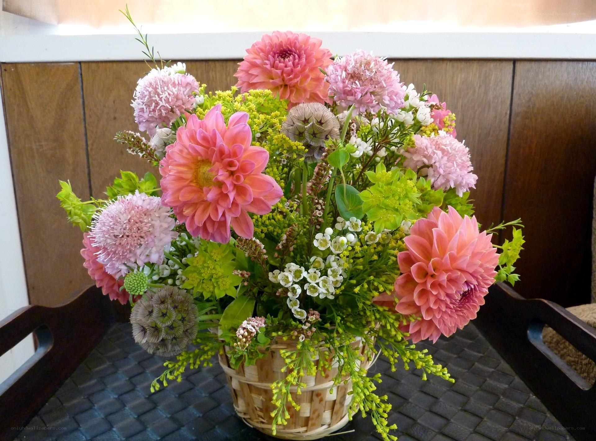 Pink dahlia flower arrangement