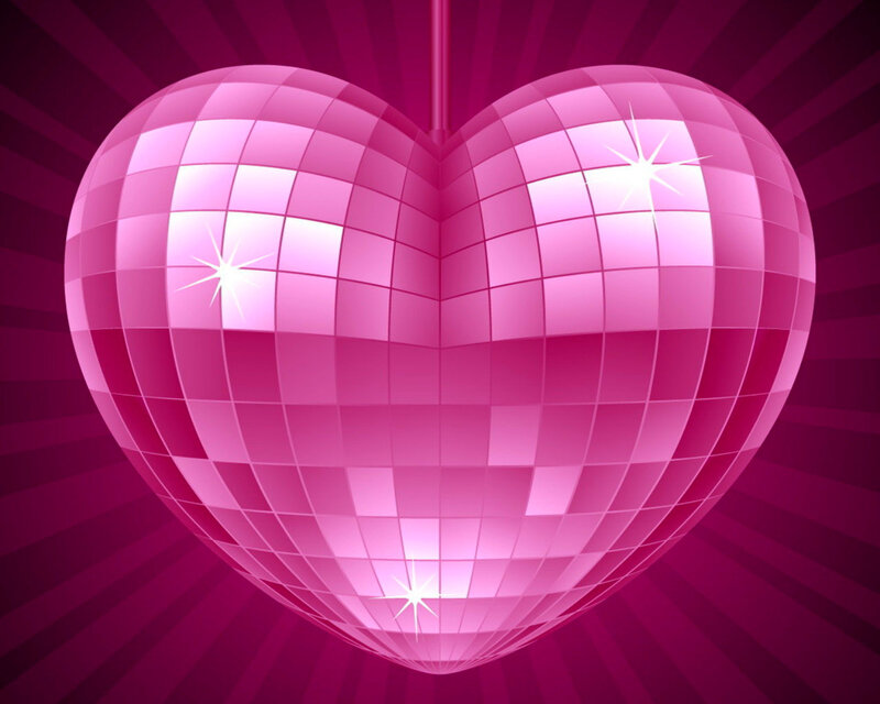 Pink Disco Ball Heart