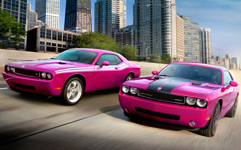 Pink Dodge Challengers