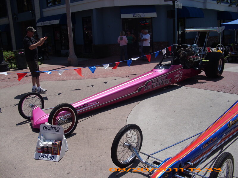 Pink Drag Racing Car