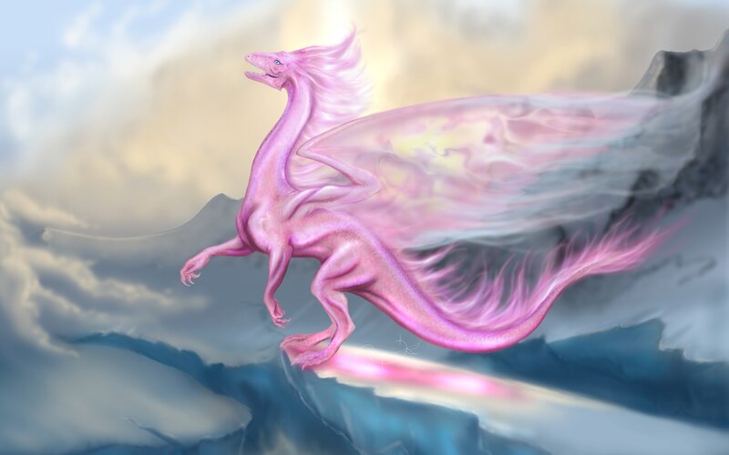 Pink Dragon in Flight
