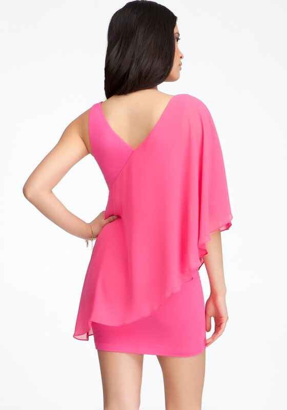 pink dress with cape back