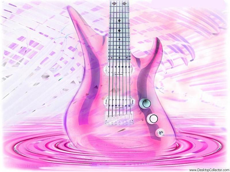 pink electric guitar art