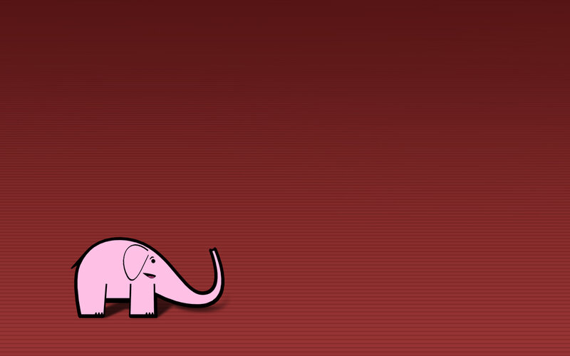 pink elephant on red background