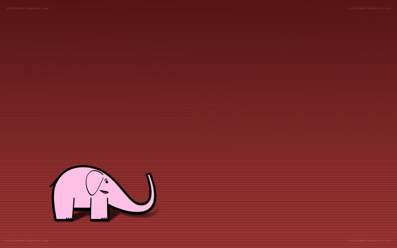 pink elephant on red background