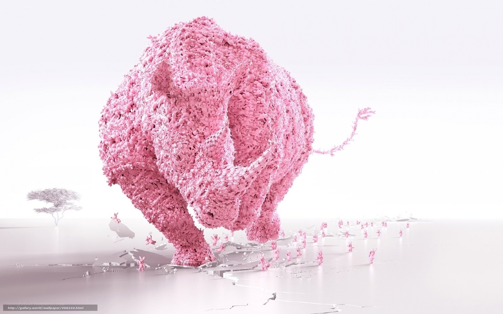Pink elephant sculpture