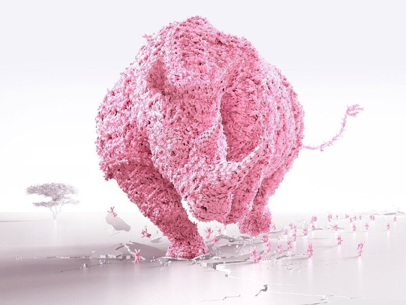 Pink Elephant Sculpture — Dreamlike