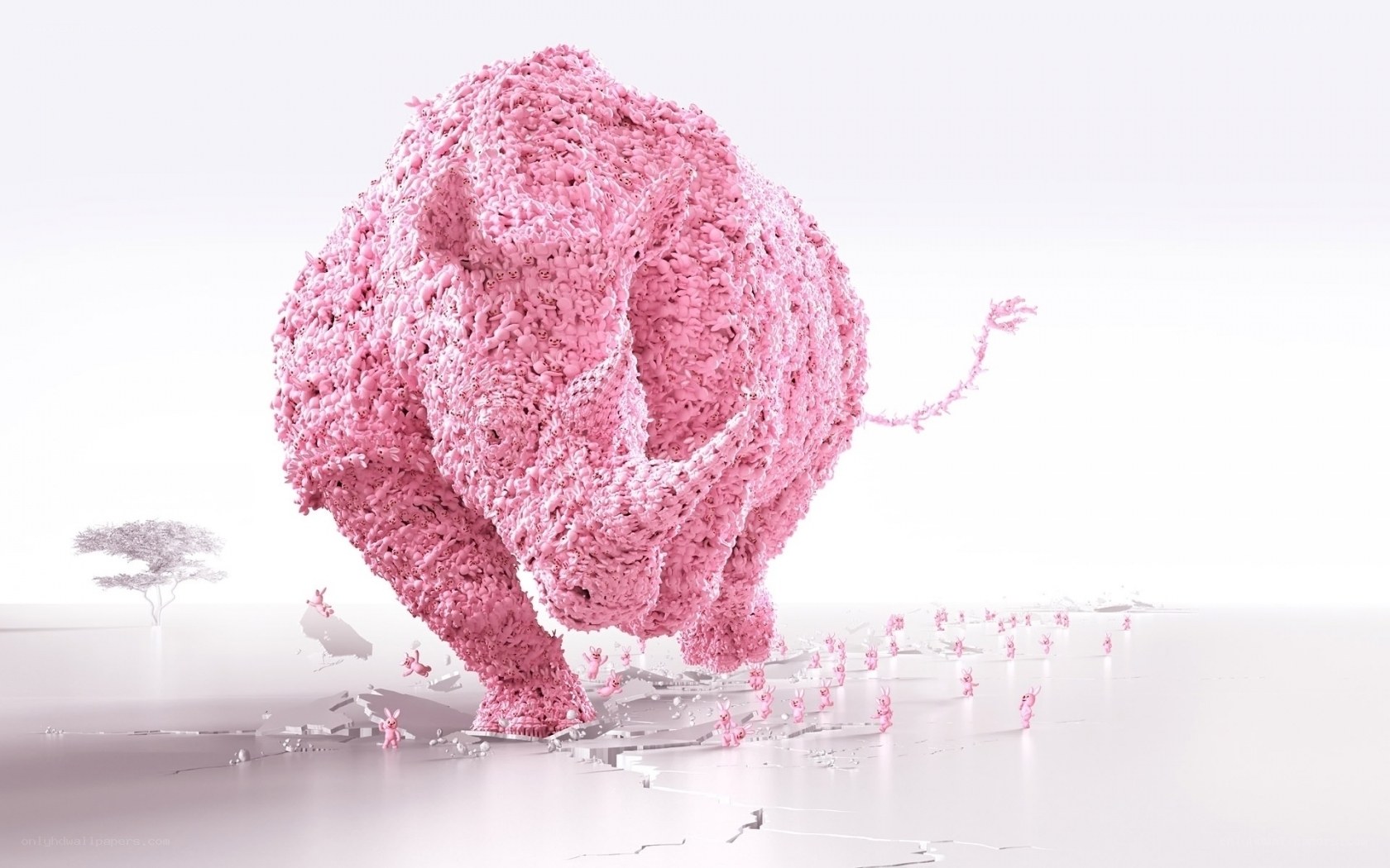 Pink elephant sculpture