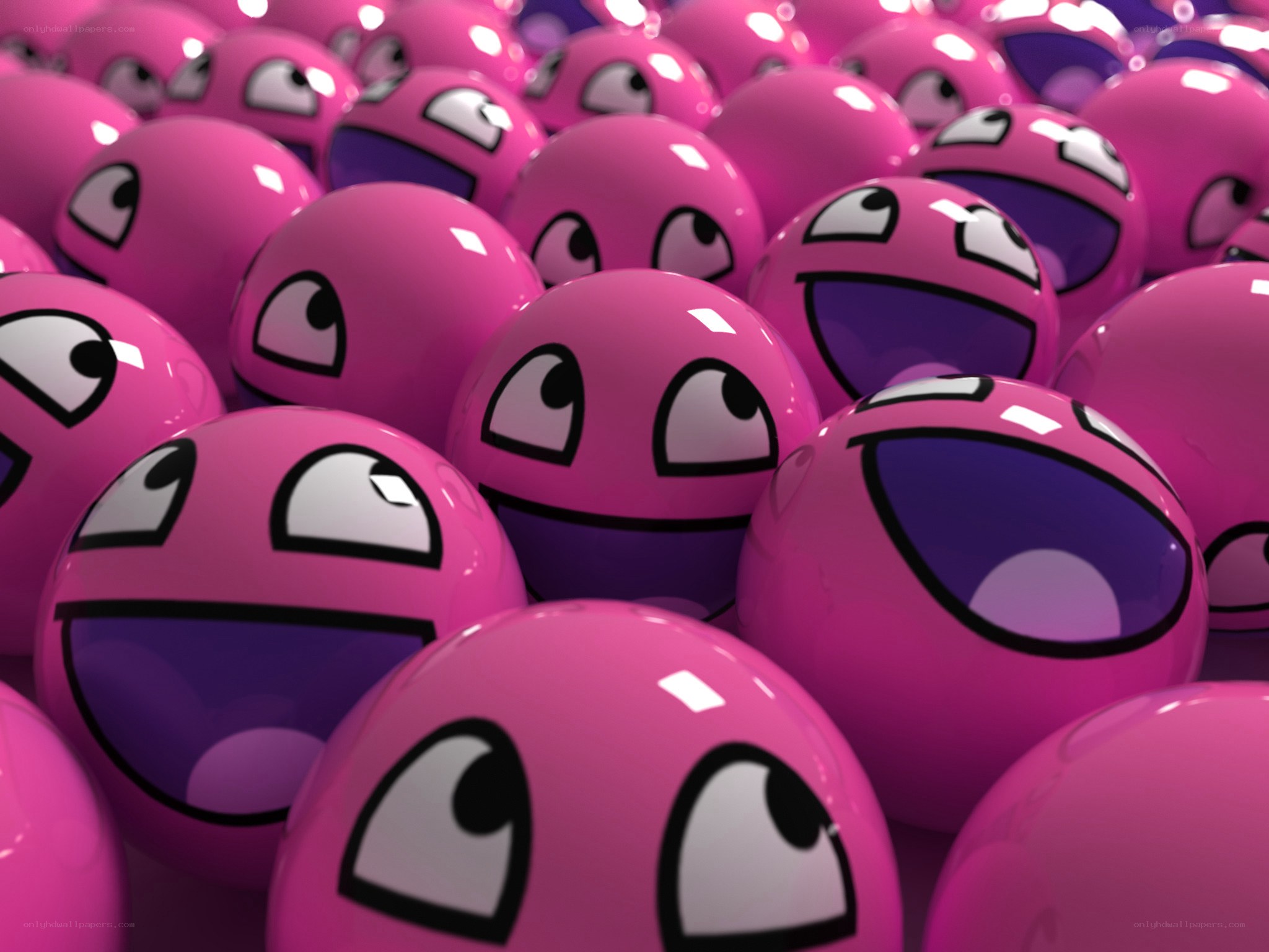 pink emoji spheres