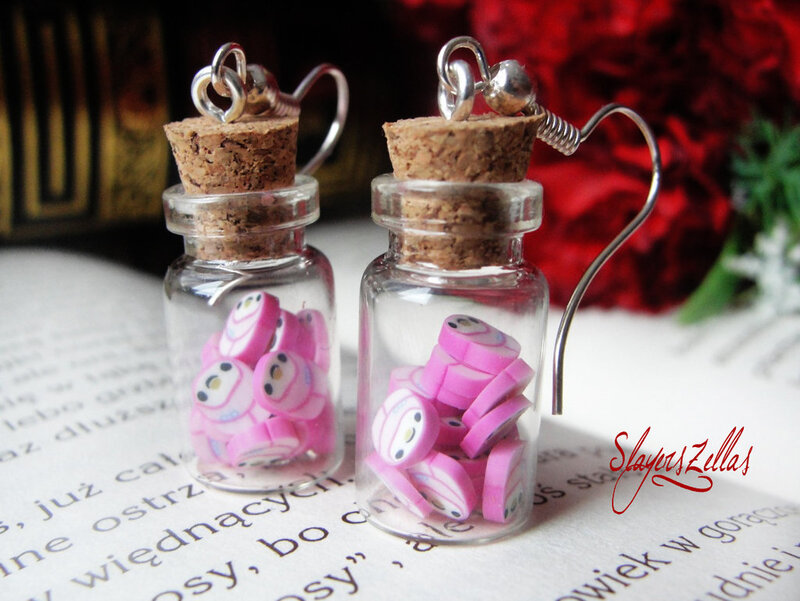 Pink Eraser Charms in Bottles