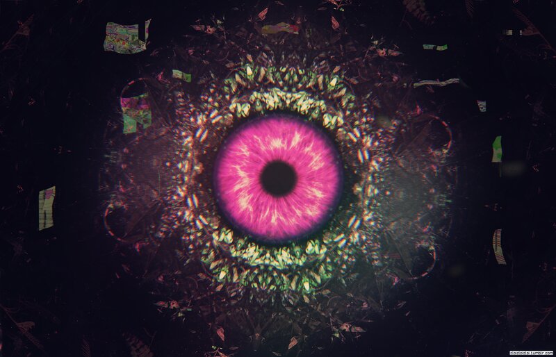 Pink Eye with Green Iris