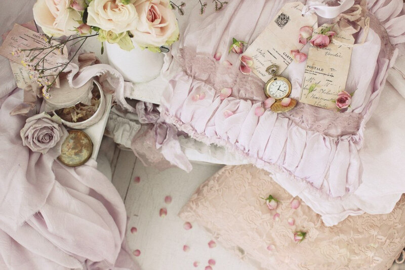 Pink Fabric and Flowers