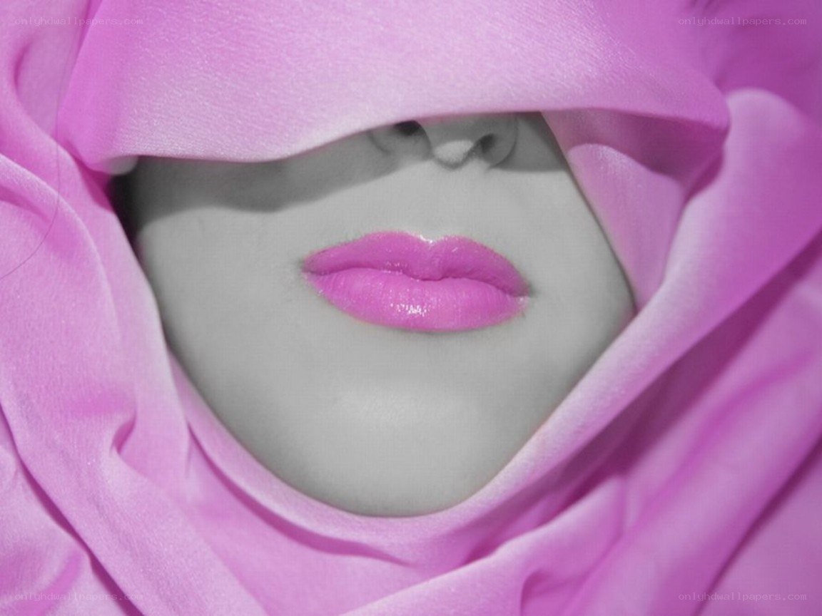 pink fabric covering face