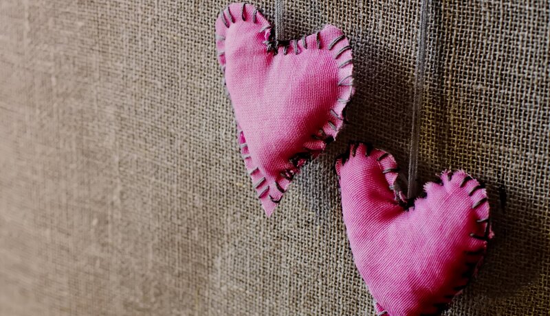Pink Fabric Hearts