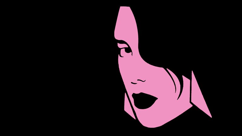Pink Face Silhouette