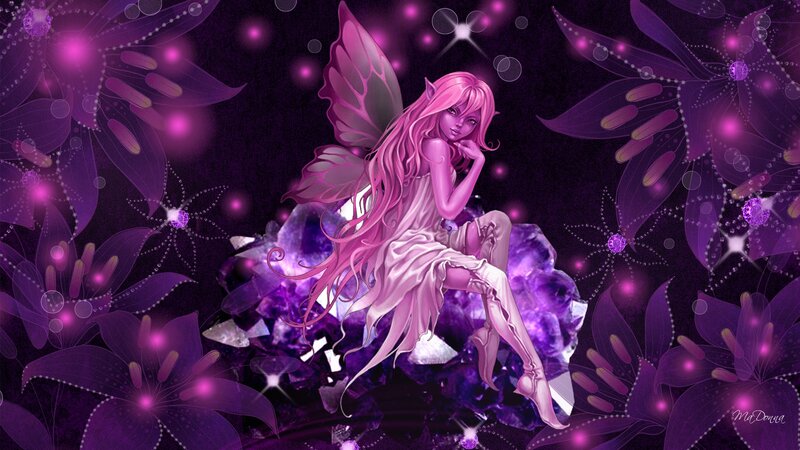 Pink Fairy on Crystal