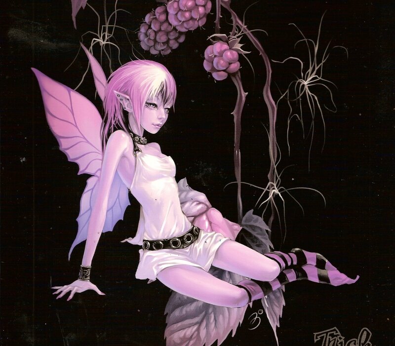 pink fairy with berries