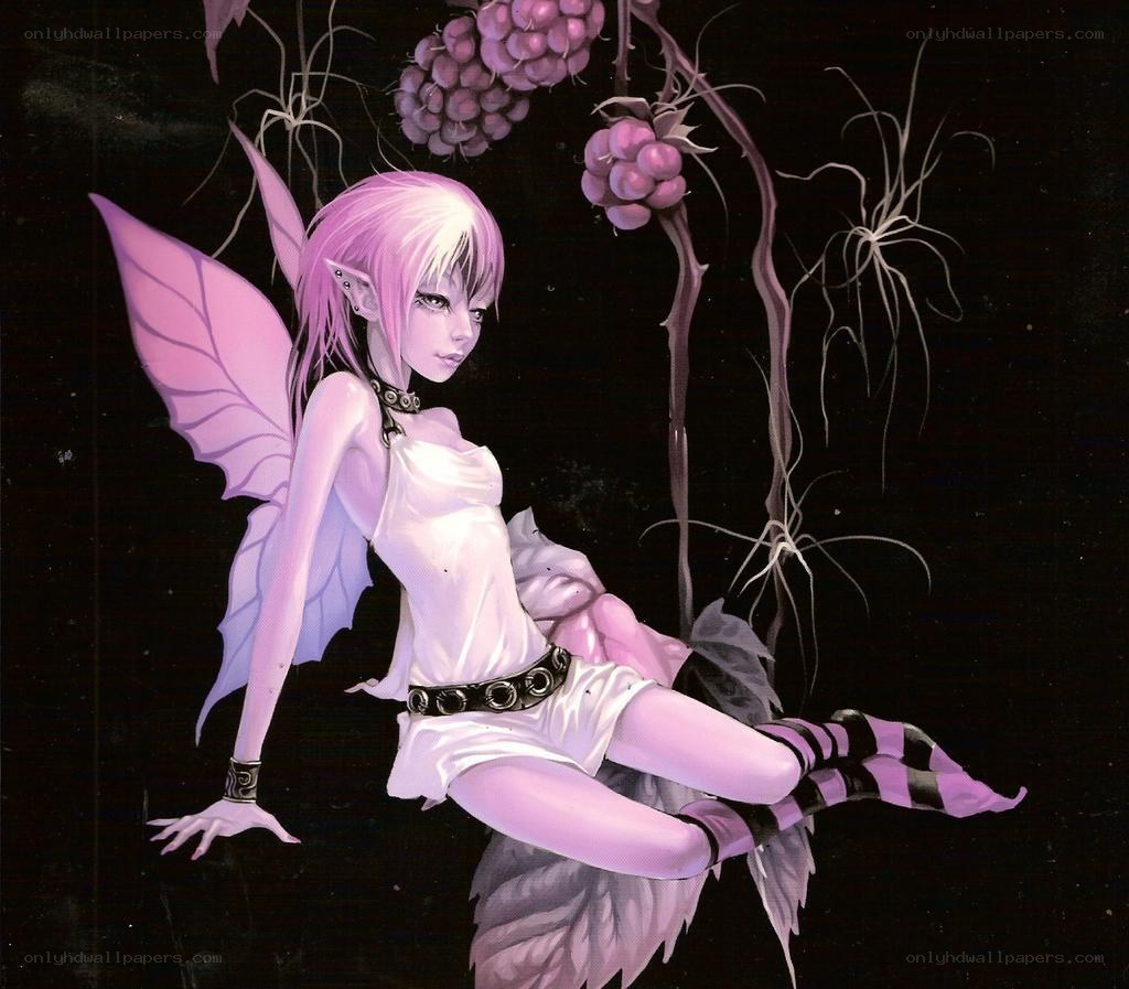pink fairy with leaf wings