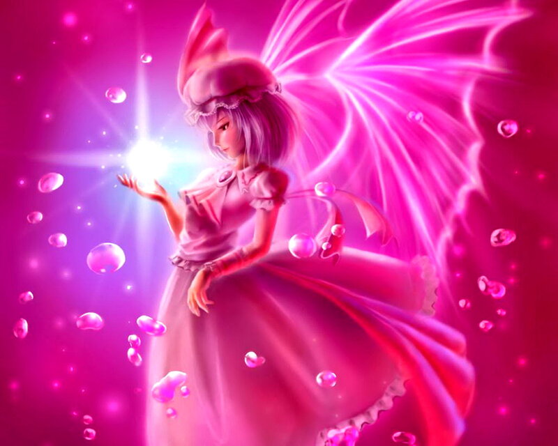 Pink Fairy with Wings — Magical, Digital Art
