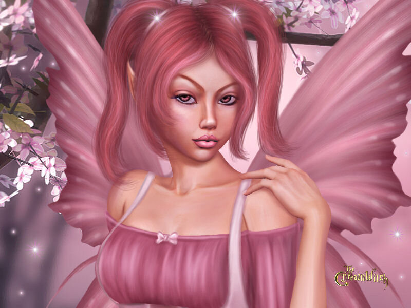 Pink Fairy with Wings