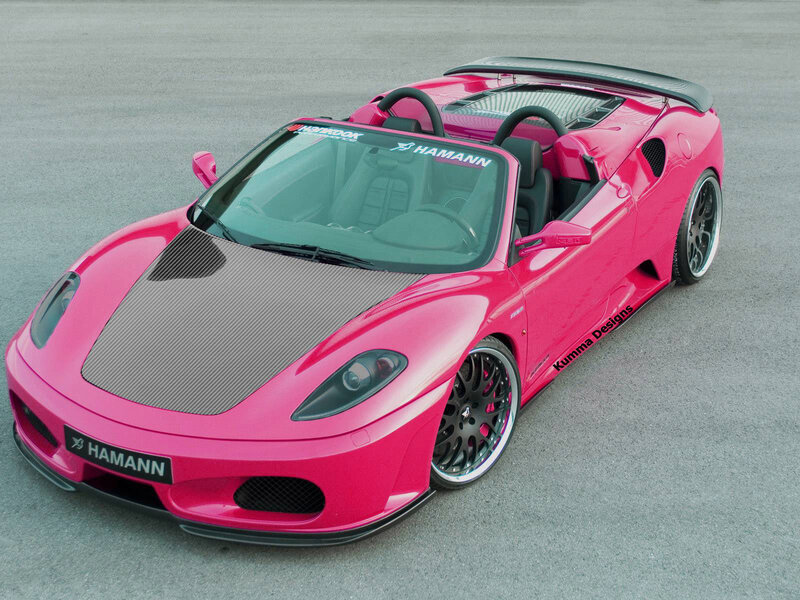 Pink Ferrari convertible