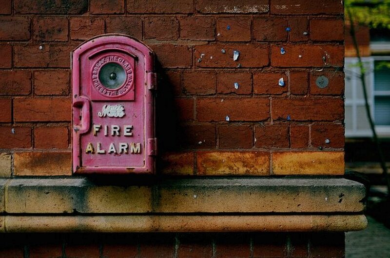 Pink Fire Alarm Box