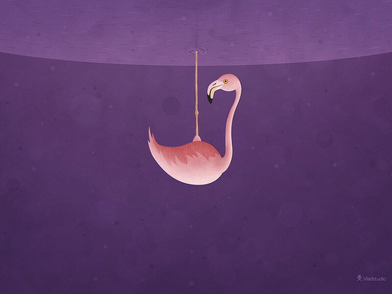 Pink Flamingo Hanging