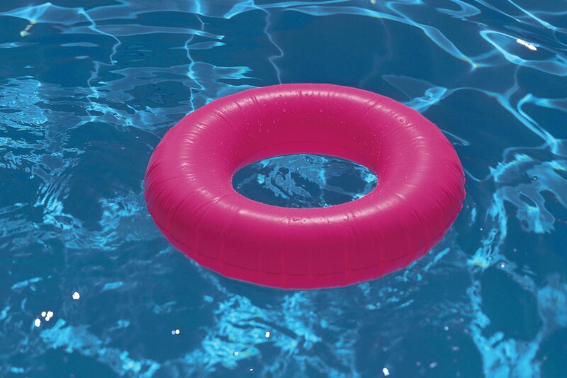 Pink float in pool water