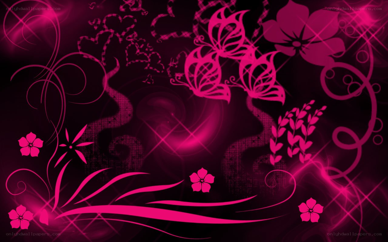 pink floral abstract design