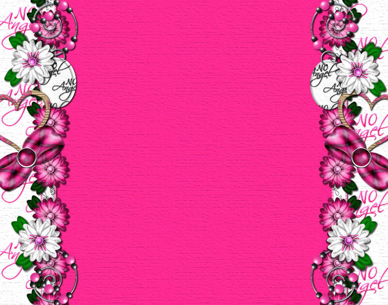 pink floral border design