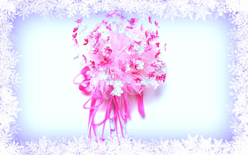 Pink Floral Bouquet — Festive, Winter