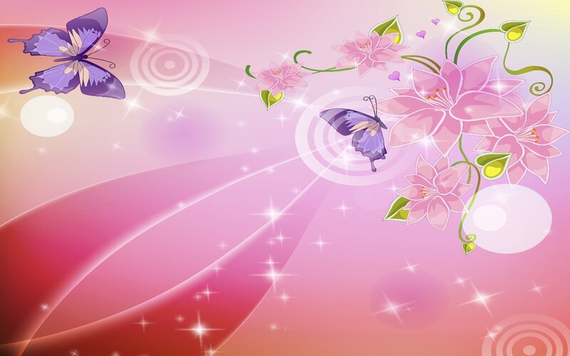 pink floral butterfly background