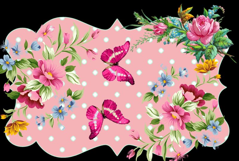 Pink Floral Butterfly Design — Cheerful