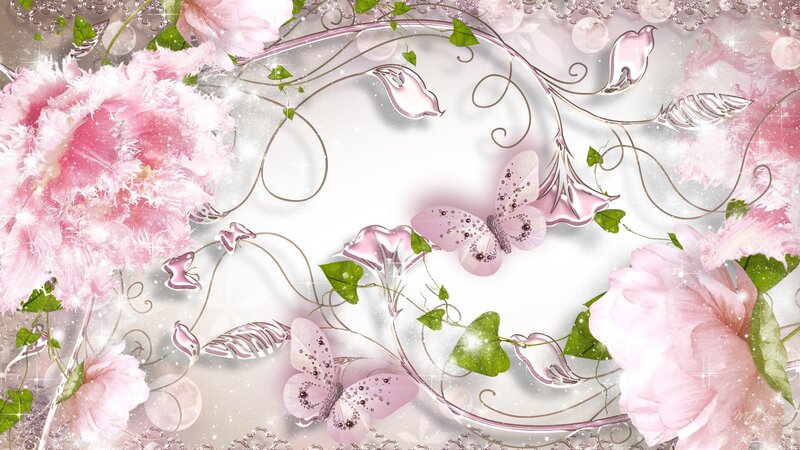 Pink Floral Butterfly Design — Dreamy