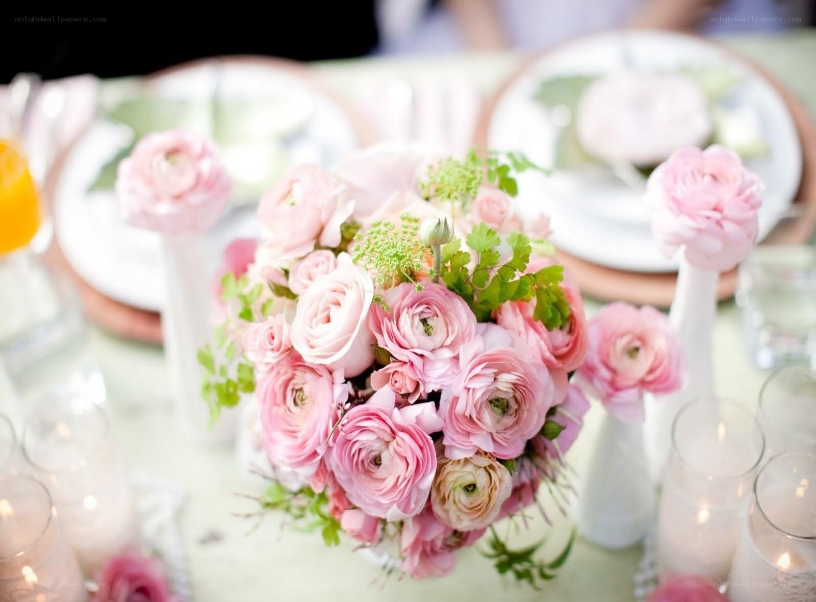 Pink floral centerpiece