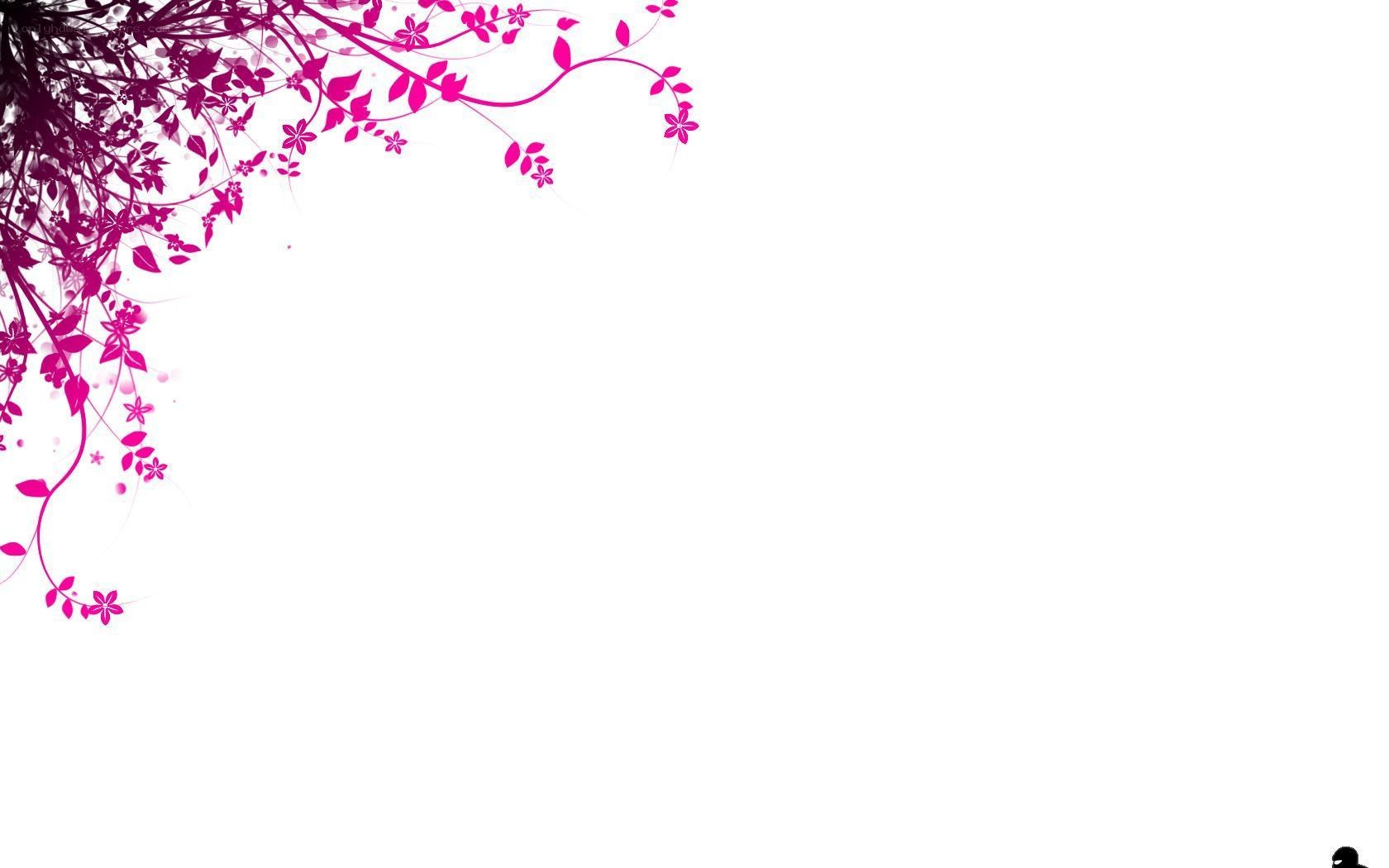pink floral corner design