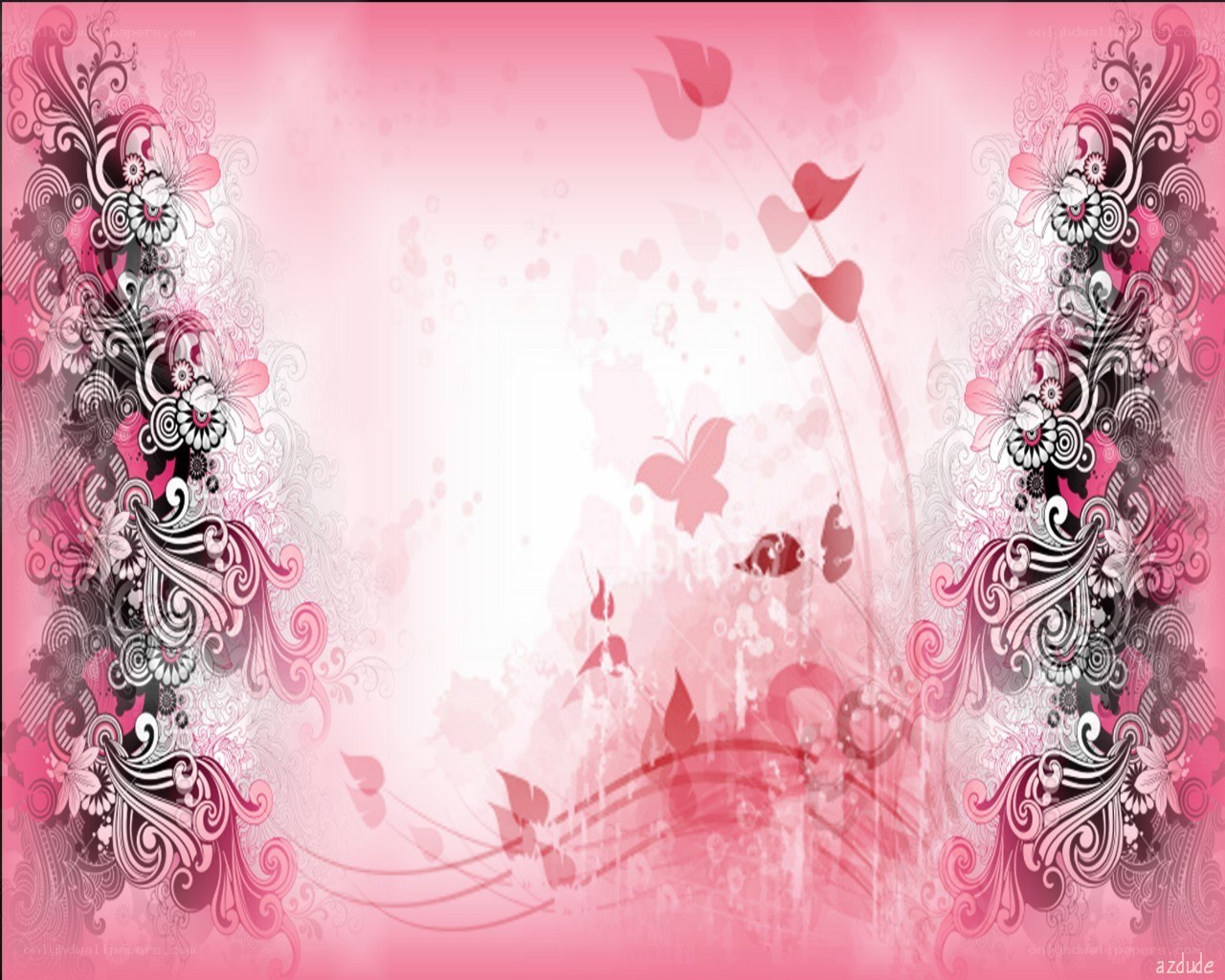 pink floral decorative background
