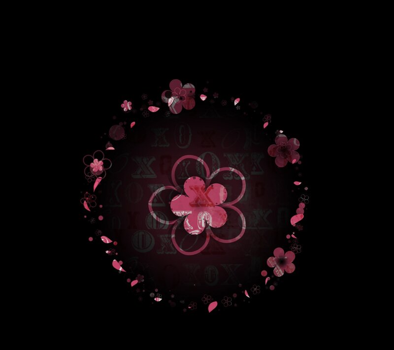 Pink Floral Design — Black, Romantic