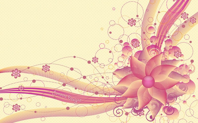 Pink Floral Design — Playful, Vector Art, Flowers, Circles