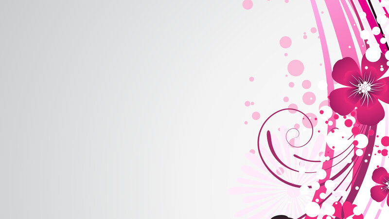 Pink Floral Design — Playful, Vector Art
