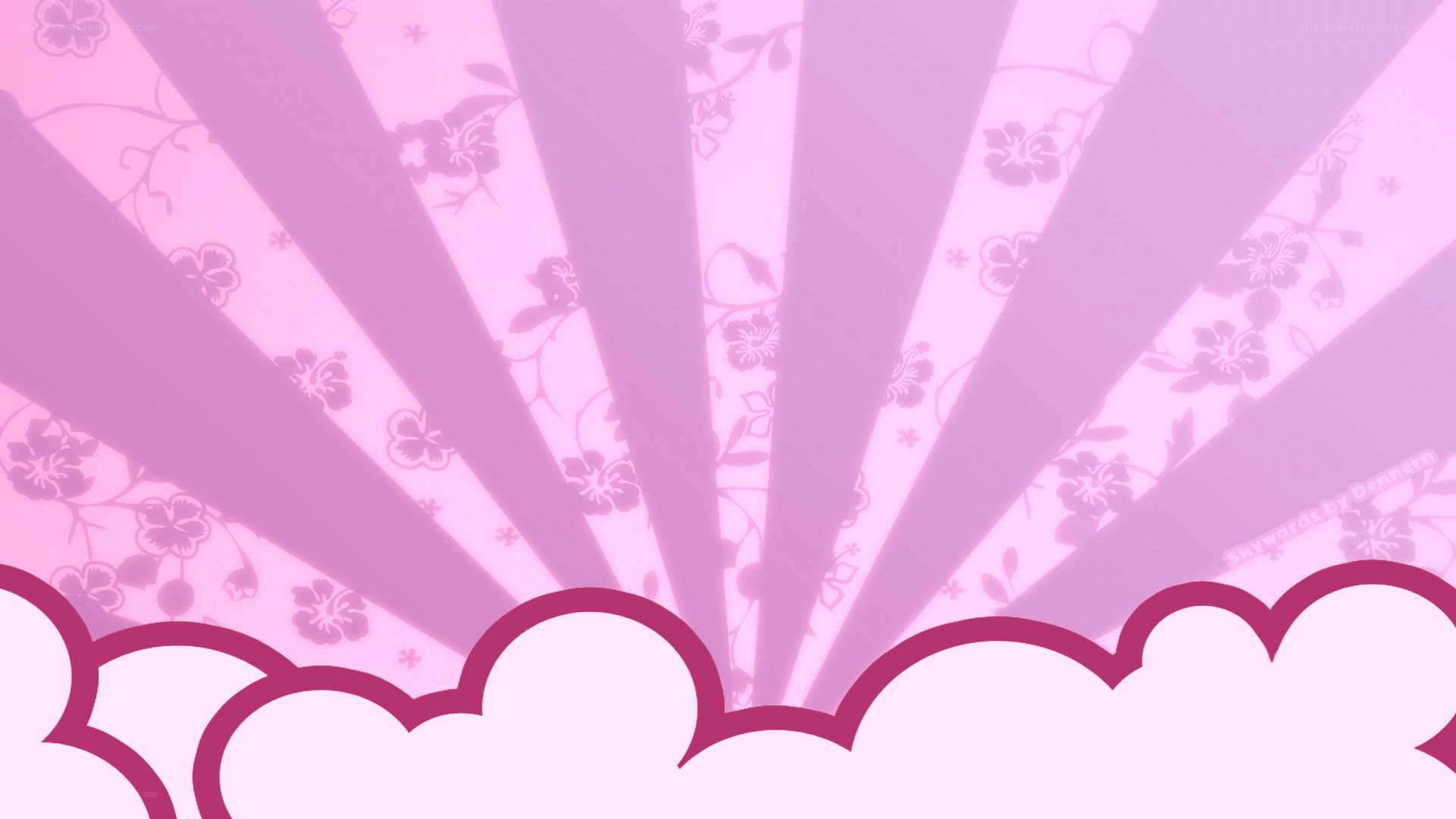 pink floral fan background