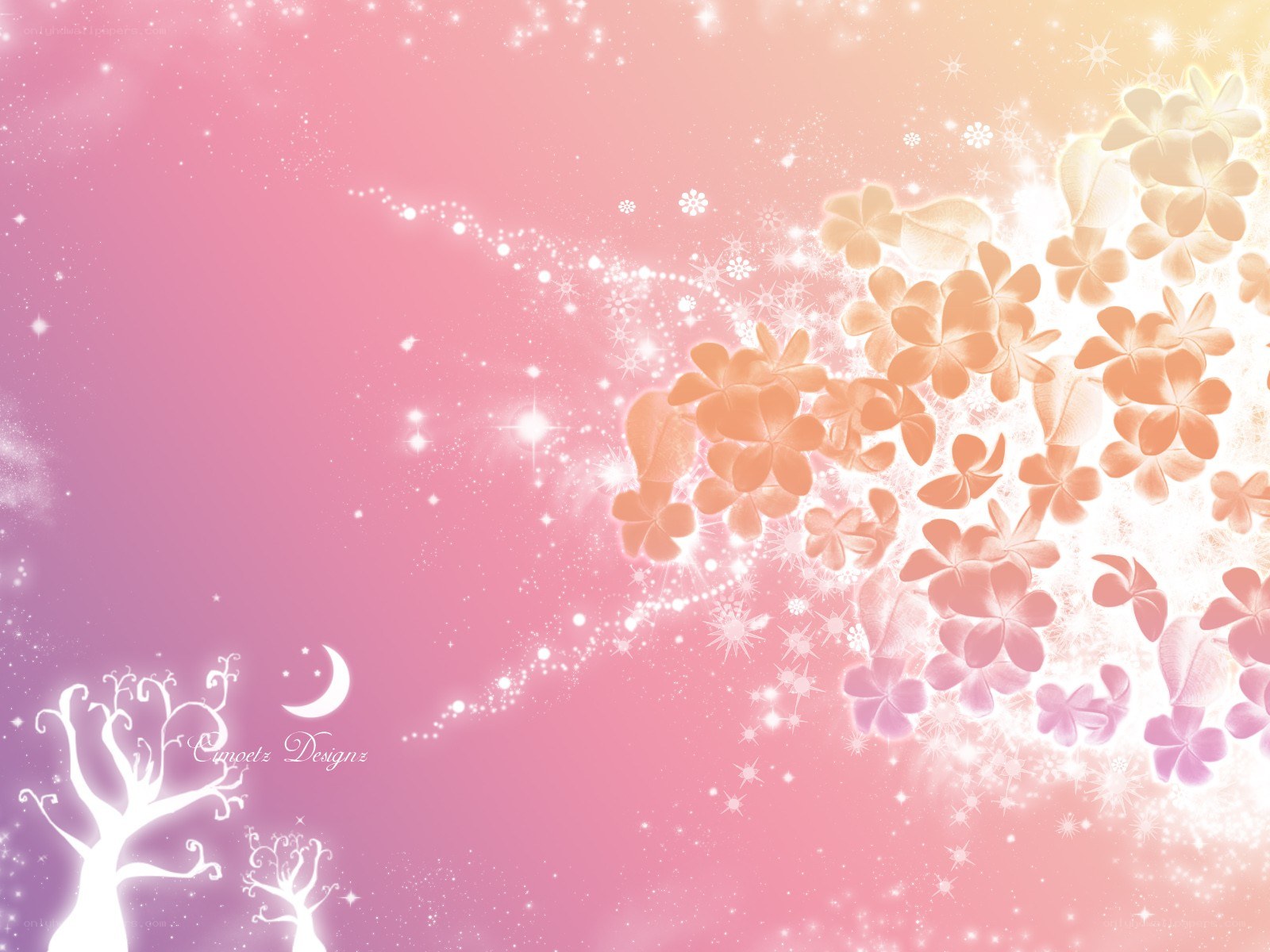 pink floral fantasy background