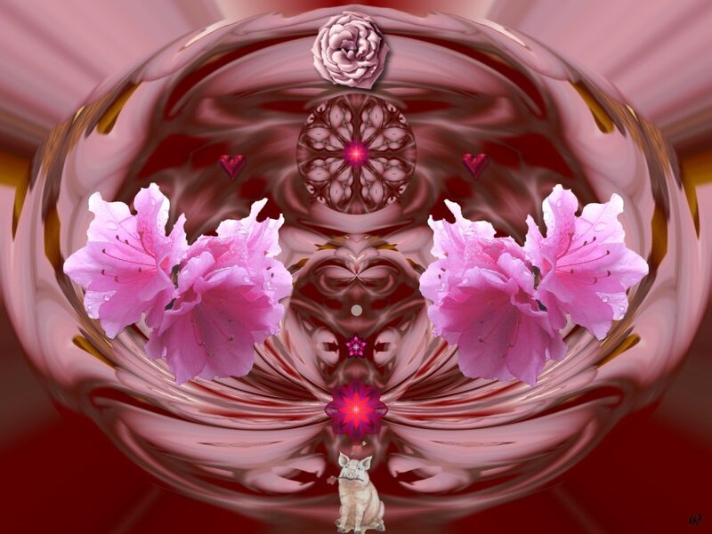 pink floral fractal art