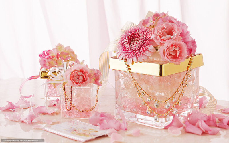 Pink floral gift boxes