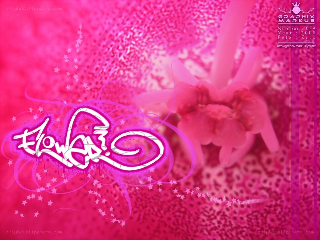 pink floral graffiti design